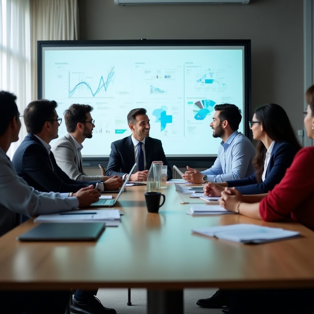 Elite coaching leadership team in strategy session